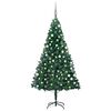 vidaXL Artificial Pre-lit Christmas Tree with Ball Set Green 180 cm PVC