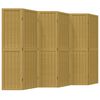 vidaXL Room Divider 6 Panels Brown Solid Wood Paulownia