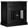 vidaXL Dog Crate Furniture Black Oak 80 x 47.5 x 80 cm Engineered Wood
