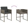 vidaXL 15 Piece Garden Dining Set with Cushions Grey Poly Rattan