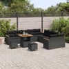 vidaXL Garden Sofa Set 13 pcs Black Poly Rattan