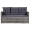 vidaXL 6 Piece Garden Lounge Set with Cushions Poly Rattan Grey
