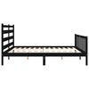 vidaXL Bed Frame without Mattress Black Solid Wood Pine