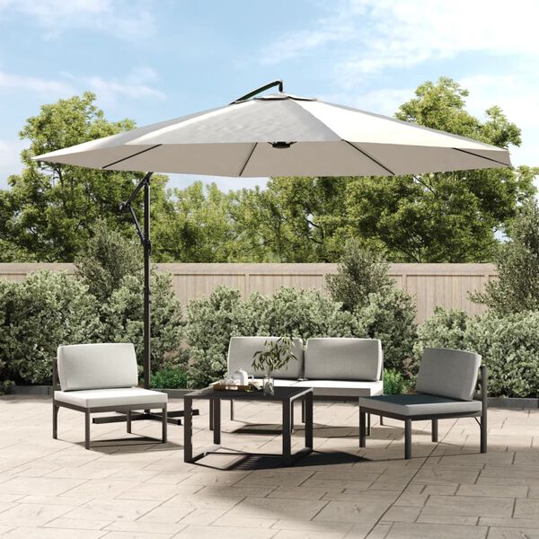 vidaXL Cantilever Garden Parasol 3.5 m Sand White