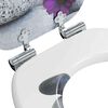 vidaXL WC Toilet Seats 2 pcs with Soft Close Lids MDF Pebbles Design
