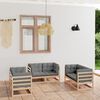 vidaXL 6 Piece Garden Lounge Set with Cushions Solid Pinewood