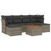 vidaXL 7 Piece Garden Sofa Set with Cushions Grey Poly Rattan