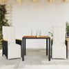 vidaXL 3 Piece Garden Bistro Set with Cushions Black Poly Rattan
