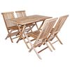 vidaXL Garden Furniture Set 5 pcs Natural Solid Teak Wood