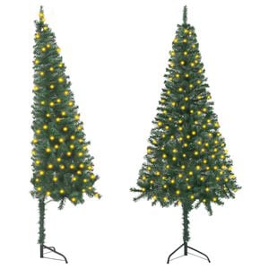 vidaXL Corner Artificial Pre-lit Christmas Tree White 240 cm PVC