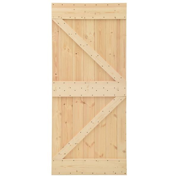 vidaXL Sliding Door with Hardware Set 100x210 cm Solid Pine Wood
