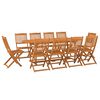 vidaXL 11 Piece Garden Dining Set 220x90x75 cm Solid Wood Acacia
