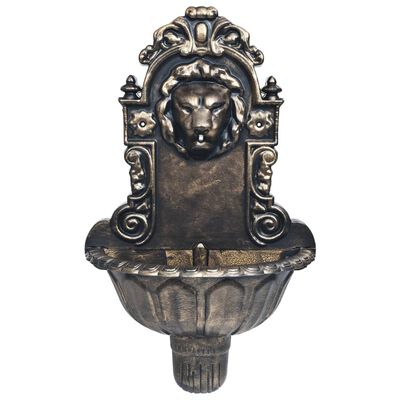 vidaXL Wall Fountain Lion Head Design Bronze