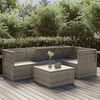 vidaXL 5 Piece Garden Lounge Set with Cushions Grey Poly Rattan