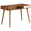 vidaXL Writing Desk | Brown and White | Solid Sheesham Wood | 110x55x76 cm