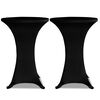 vidaXL Standing Table Cover &Oslash;60cm Black Stretch 2 pcs