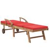 vidaXL Sun Loungers with Cushions 2 pcs Solid Teak Wood Red
