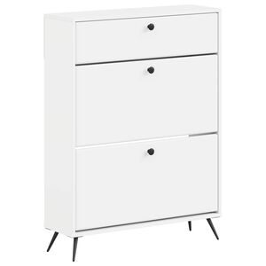 vidaXL Shoe Cabinet BREDA 78 x 24 x 103 cm Engineered Wood White