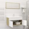 vidaXL Bathroom Furniture Set White and Sonoma Oak Engineered Wood