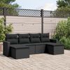 vidaXL 6 Piece Garden Sofa Set with Cushions Black Poly Rattan