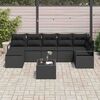 vidaXL Sofa Set with Cushion with Storage 8 pcs Black Poly Rattan
