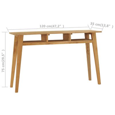 vidaXL Console Table 120x35x75 cm Solid Teak Wood