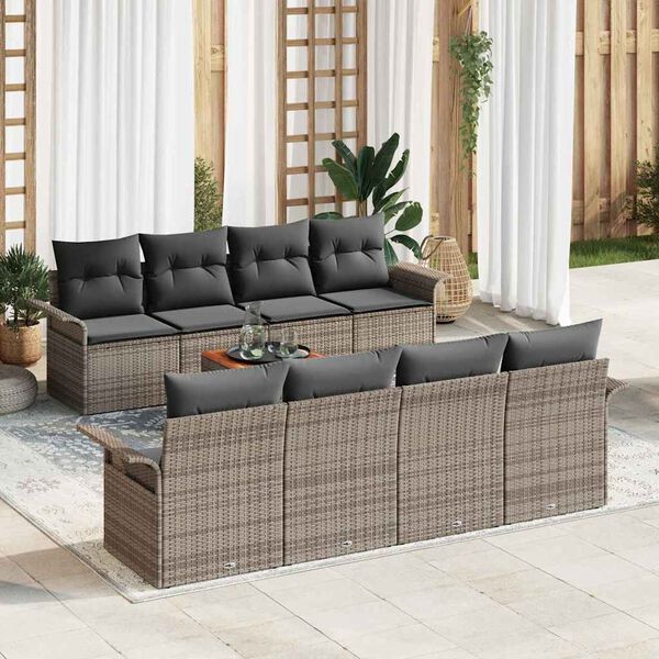 vidaXL Garden Sofa Set with Cushion with Storage Manual 7 pcs Grey