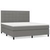 vidaXL Box Spring Bed with Mattress Dark Grey 152x203 cm Queen Fabric