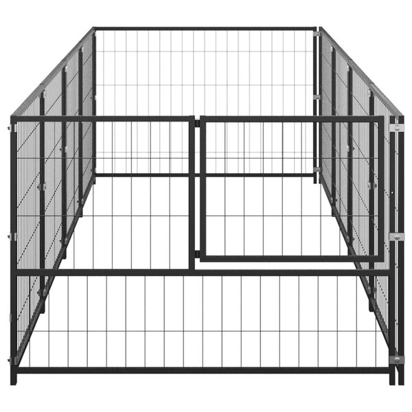vidaXL Dog Kennel Black 4 m&sup2; Steel