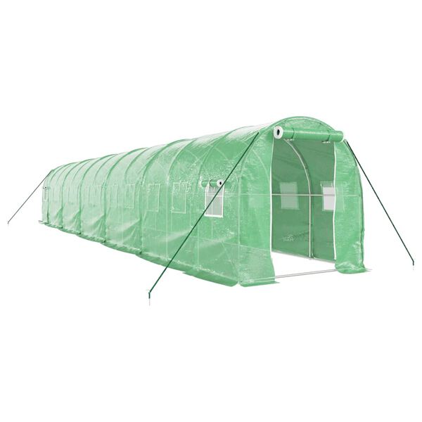 vidaXL Greenhouse with Steel Frame Green 24 m&sup2; 12x2x2 m