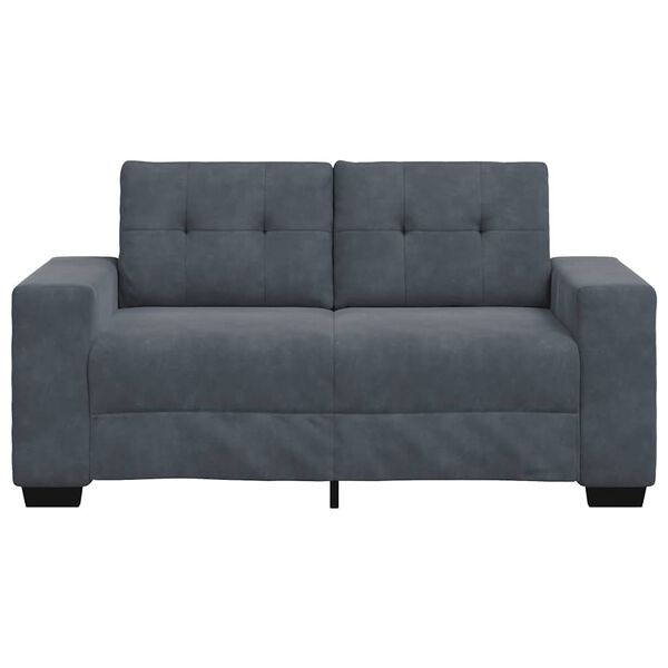vidaXL Loveseat Sofa Dark Grey 160x77x82 cm Velvet