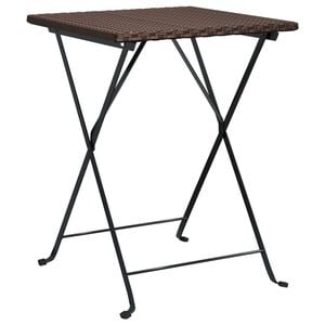 vidaXL Folding Bistro Table Brown 55x54x71 cm Poly Rattan