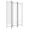 vidaXL 5-Panel Room Divider White 200x220 cm Fabric