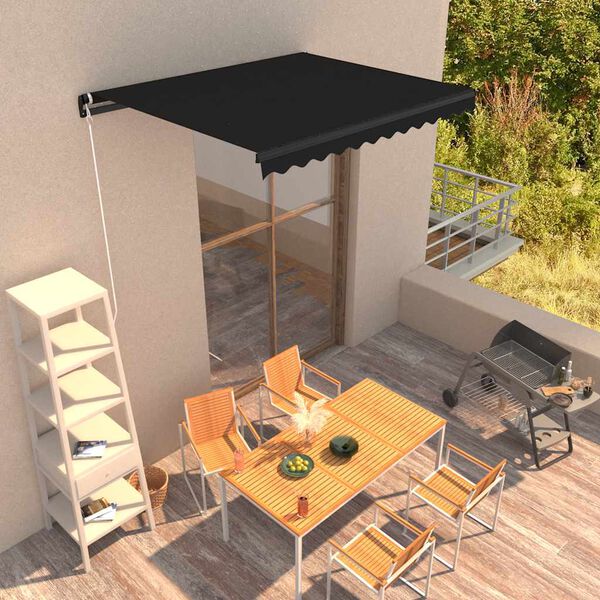 vidaXL Manual Retractable Awning 350x250 cm Anthracite