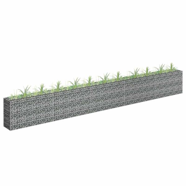 vidaXL Gabion Raised Bed Galvanised Steel 450x30x60 cm