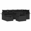 vidaXL Garden Sofa Set 7 pcs Black Poly Rattan