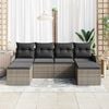 vidaXL Garden Sofa Set with Cushion 6 pcs Grey Poly rattan