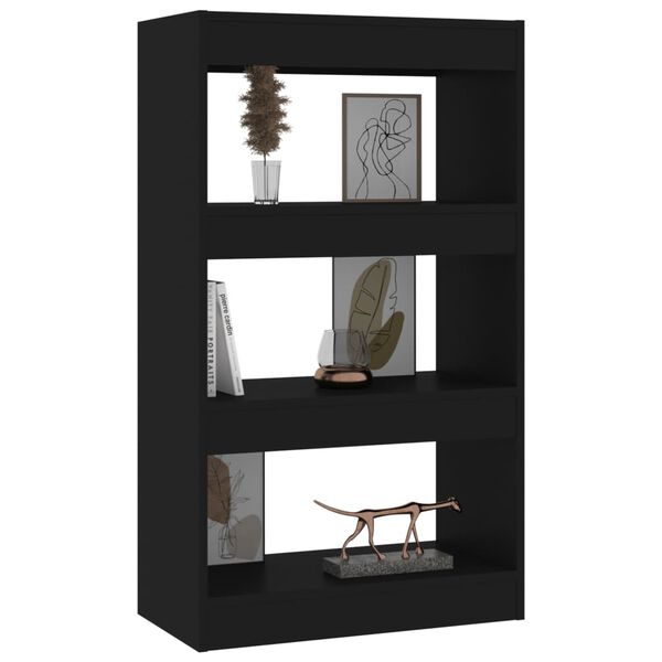 vidaXL Book Cabinet/Room Divider Black 60x30x103 cm Engineered Wood