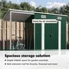 vidaXL Garden Shed with Extended Roof Green 277x107x181 cm Steel