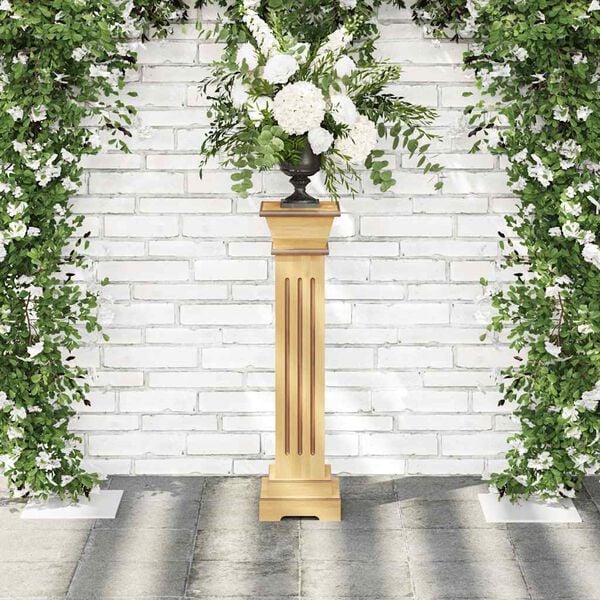 vidaXL Classic Square Pillar Plant Stand Light Wood 17x17x66 cm MDF