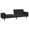vidaXL 2-Seater Sofa Bed with Two Pillows Black Velvet