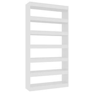 vidaXL Book Cabinet/Room Divider High Gloss White 100x30x198 cm Engineered wood