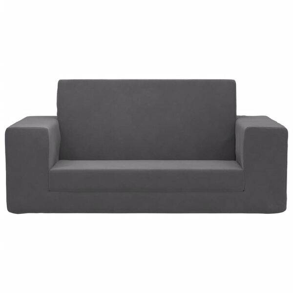 vidaXL Kids' Sofa Bed 2-Seater Anthracite Soft Plush