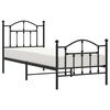 vidaXL Metal Bed Frame without Mattress with Footboard Black 90x190cm
