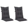 vidaXL Garden Highback Chair Cushions 2 pcs Anthracite 120x50x7 cm Fabric