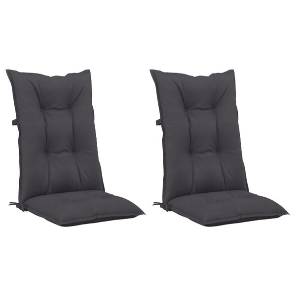 vidaXL Garden Highback Chair Cushions 2 pcs Anthracite 120x50x7 cm Fabric