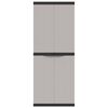 vidaXL Outdoor Storage Cabinet Grey and Black 65x37x165 cm PP