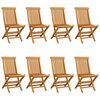 vidaXL Garden Chairs with Anthracite Cushions 8 pcs Solid Teak Wood