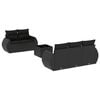 vidaXL 6 Piece Garden Sofa Set with Cushions Black Poly Rattan