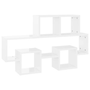 vidaXL Car-shaped Wall Shelf High Gloss White 82x15x51 cm Engineered Wood